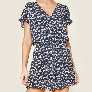 Blue Floral Romper